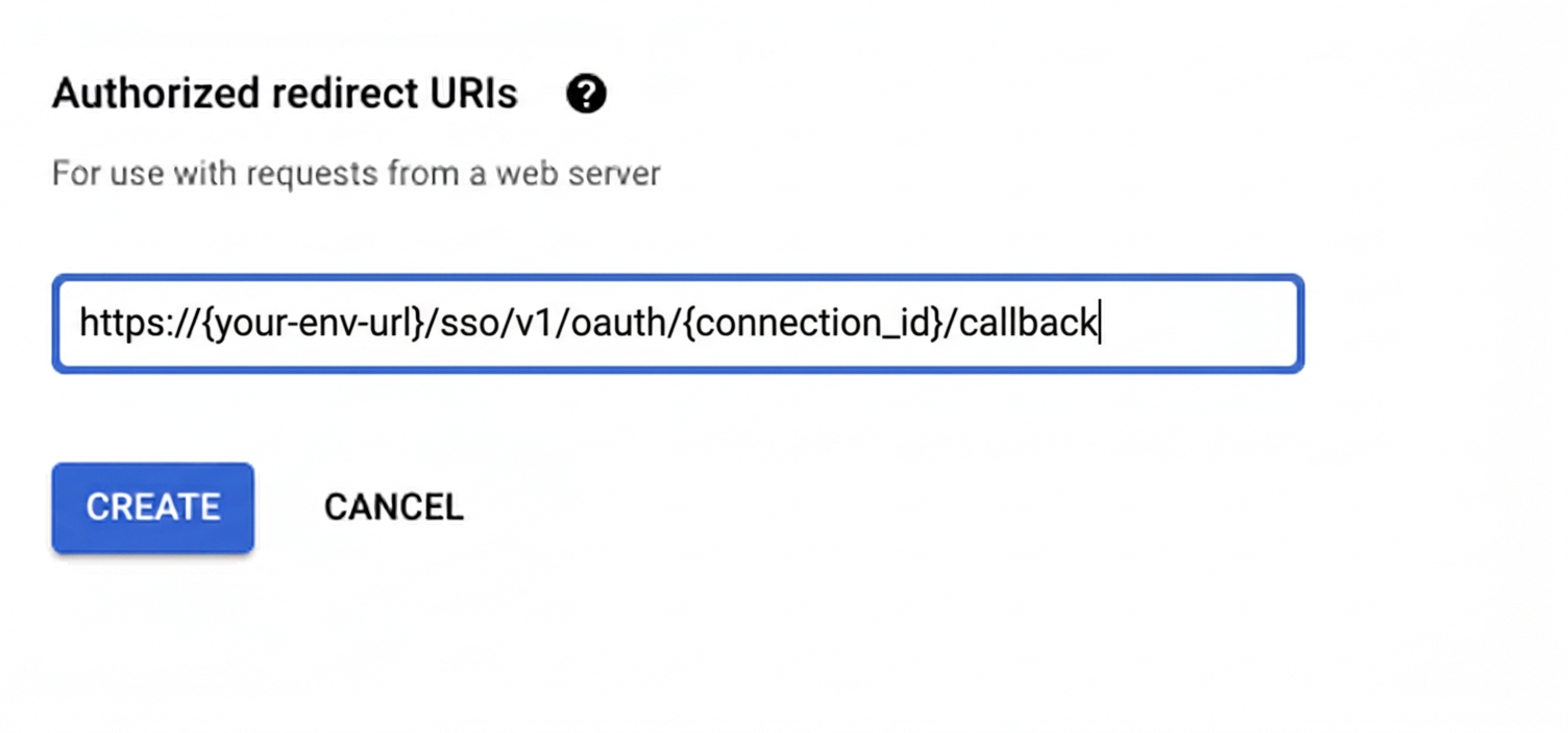 Adding Google redirect URI for OAuth