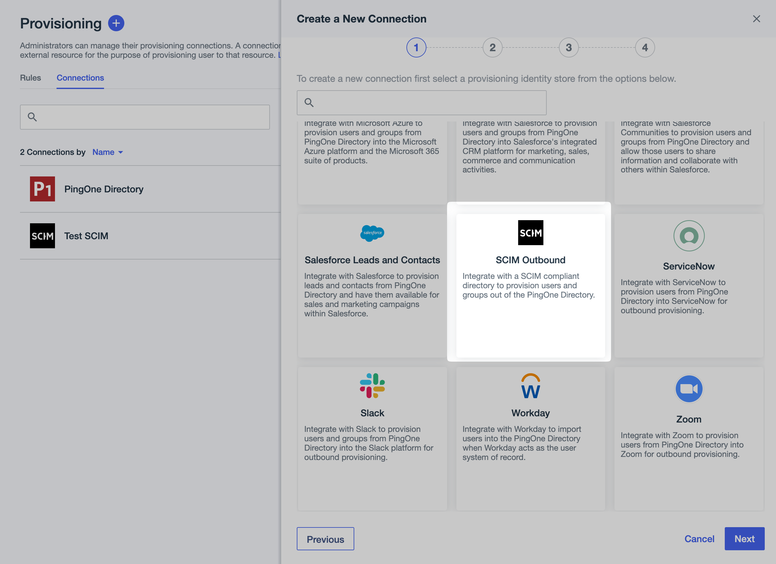 SCIM Outbound connector in catalog